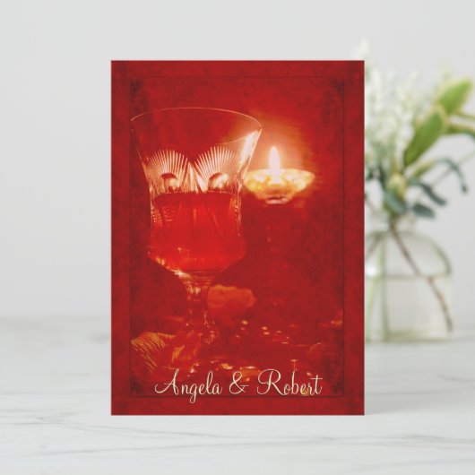 Uitnodiging tot Jubileum van wijn en kaarslicht (Staand voorkant)