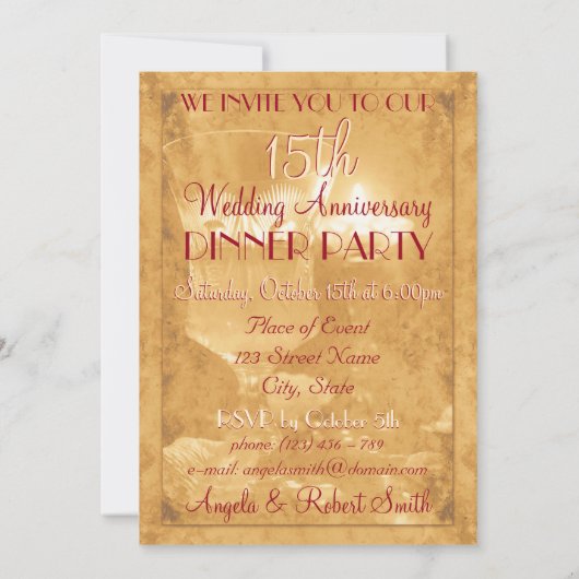 Uitnodiging tot Jubileum van wijn en kaarslicht (Achterkant)