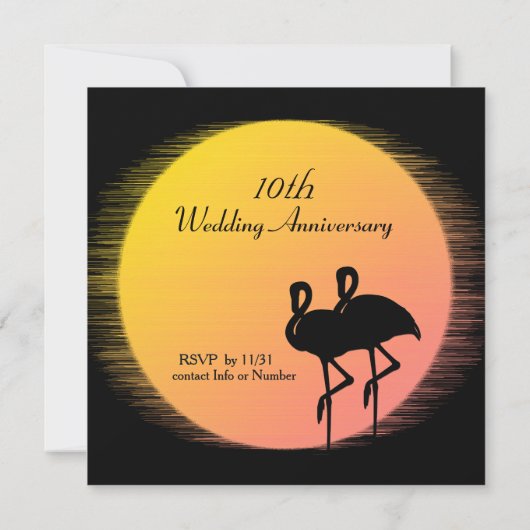 Uitnodiging tot Jubileum voor Tropical Wedding (Achterkant)