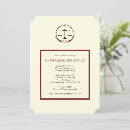 Uitnodiging tot justitieschaal (Staand voorkant)