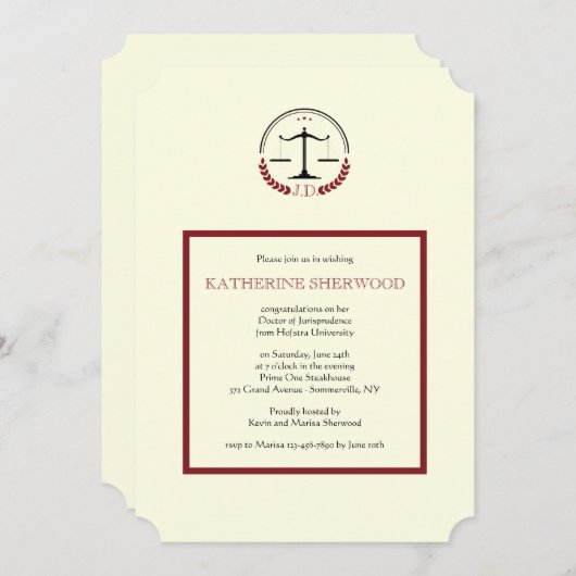 Uitnodiging tot justitieschaal (Voorkant / Achterkant)