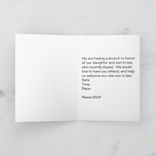 Uitnodiging tot Kaart voor Brunch voor Zoon in Wet (Binnen)