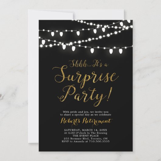 Uitnodiging tot Kaarten voor de "Surprise Gold Ret (Voorkant)