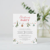 Uitnodiging tot Kantoor met kerstfeestdag (Staand voorkant)