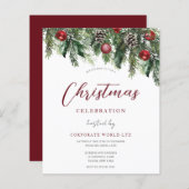 Uitnodiging tot Kantoor of kerstfeest voor het gez (Voorkant / Achterkant)