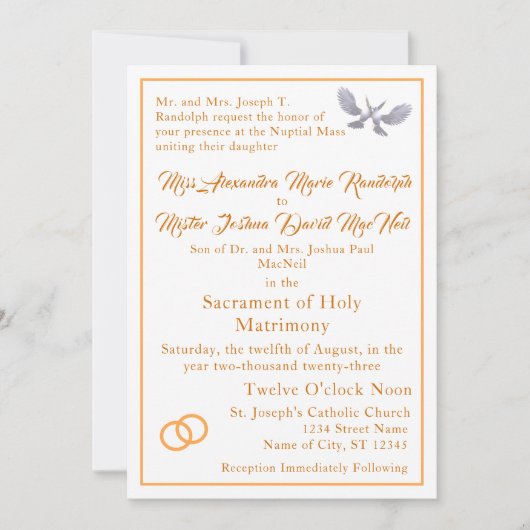  uitnodiging tot katholieke bruiloft (Voorkant)