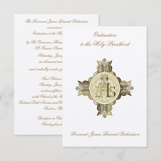 Uitnodiging tot katholieke Orde voor de Heilige Pr (Voorkant / Achterkant)