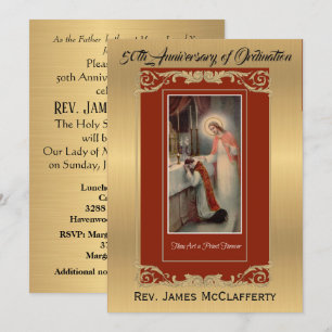 Uitnodiging tot katholieke Ordination Gold Jubileu