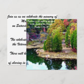 Uitnodiging tot kennisgeving van de Memorial Servi (Voorkant / Achterkant)