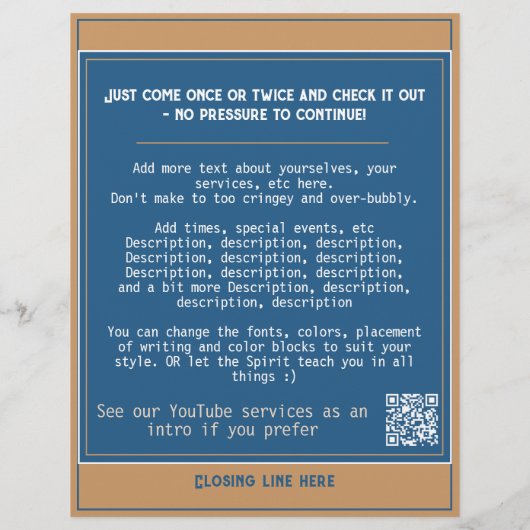 Uitnodiging tot kerkgenootschap.Bijbel.Healing.Pra Flyer (Achterkant)