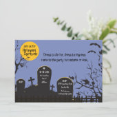 Uitnodiging tot kerkhof Halloween (Staand voorkant)