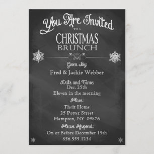 Uitnodiging tot kerst Brunch  Chalkboard