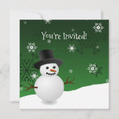 Uitnodiging tot kerst in de Green Snowman Winter S (Voorkant)
