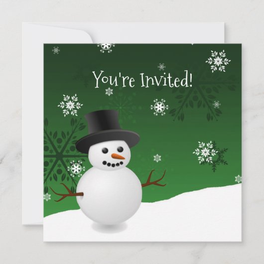 Uitnodiging tot kerst in de Green Snowman Winter S (Voorkant)