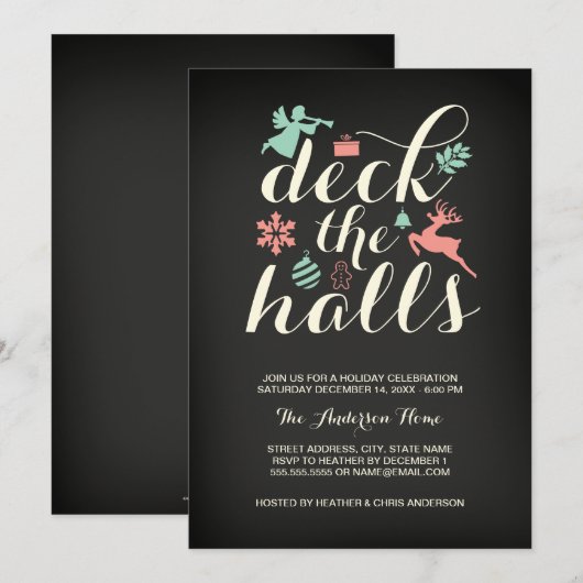 Uitnodiging tot kerst in de zalen (Voorkant / Achterkant)