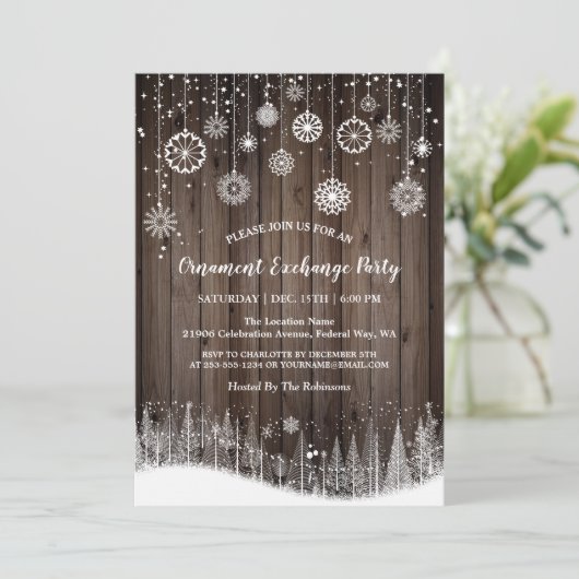 Uitnodiging tot kerst in Robuuste decoratie (Staand voorkant)