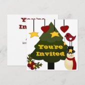 Uitnodiging tot kerstavond voor kerstfeestdagen Sj (Voorkant / Achterkant)