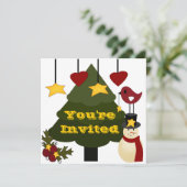 Uitnodiging tot kerstavond voor kerstfeestdagen Sj (Staand voorkant)