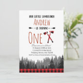 Uitnodiging tot kerstfeest in Lumberjack Birthday  (Staand voorkant)