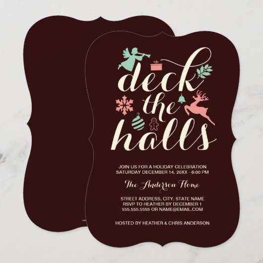 Uitnodiging tot kerstfeestdagen in de zalen (Voorkant / Achterkant)