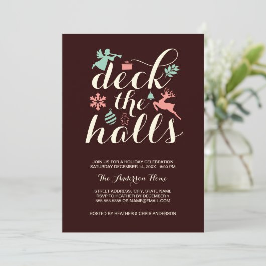 Uitnodiging tot kerstfeestdagen in de zalen (Staand voorkant)