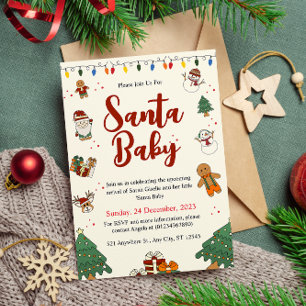 Uitnodiging tot kerstmis Baby shower