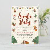 Uitnodiging tot kerstmis Baby shower (Staand voorkant)