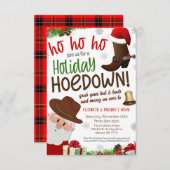 Uitnodiging tot kerstmis Hoedown (Voorkant / Achterkant)