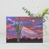 Uitnodiging tot kerstmis met de woestijn Saguaro C (Staand voorkant)