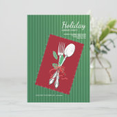 Uitnodiging tot kerstSilverware (Staand voorkant)