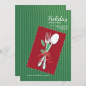 Uitnodiging tot kerstSilverware (Voorkant / Achterkant)