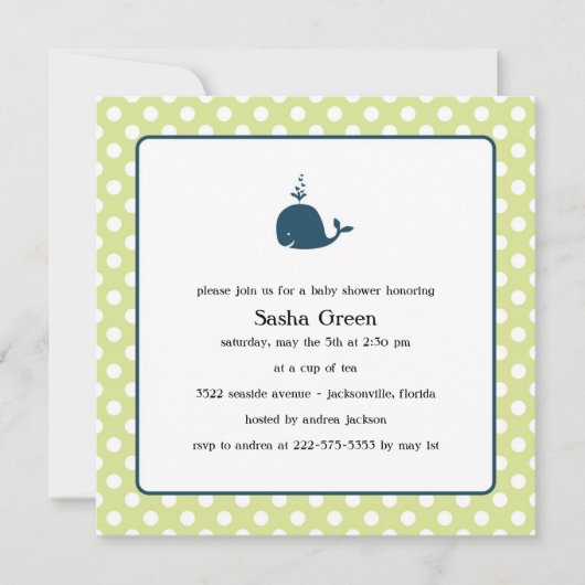 Uitnodiging tot klein Baby shower (Voorkant)