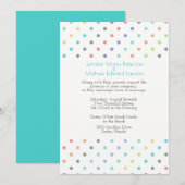Uitnodiging tot kleurrijke Confetti Polka Dot Wedd (Voorkant / Achterkant)
