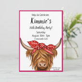 Uitnodiging tot koe, Hoogland Koe Birthday (Staand voorkant)