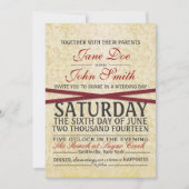 Uitnodiging tot  Lace en Rode Ribbon Wedding (Voorkant)