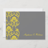 Uitnodiging tot  Lace Gray en Yellow Wedding (Achterkant)