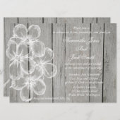 Uitnodiging tot landelijk grijze bruiloft (Voorkant / Achterkant)