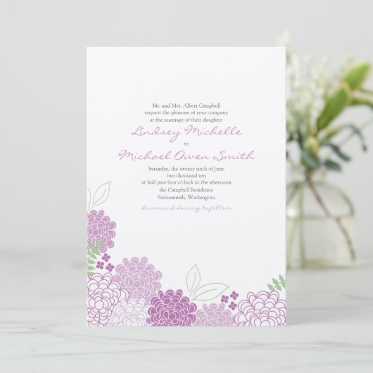 Uitnodiging tot lente-bloesems bruiloft (Staand voorkant)