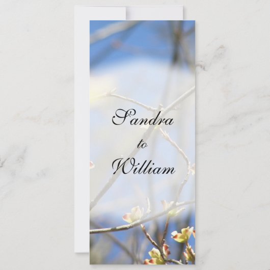 Uitnodiging tot lente-bloesems huwelijk (Achterkant)