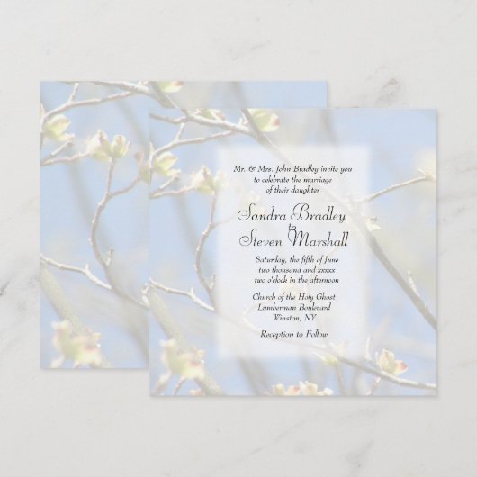 Uitnodiging tot lente-bloesems huwelijk (Voorkant / Achterkant)