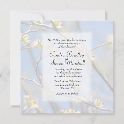 Uitnodiging tot lente-bloesems huwelijk (Voorkant)