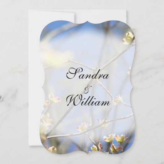 Uitnodiging tot lente-bloesems huwelijk (Achterkant)