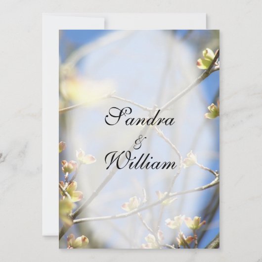 Uitnodiging tot lente-bloesems huwelijk (Achterkant)