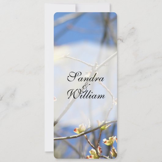 Uitnodiging tot lente-bloesems huwelijk (Achterkant)