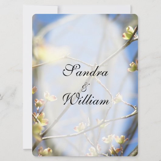 Uitnodiging tot lente-bloesems huwelijk (Achterkant)