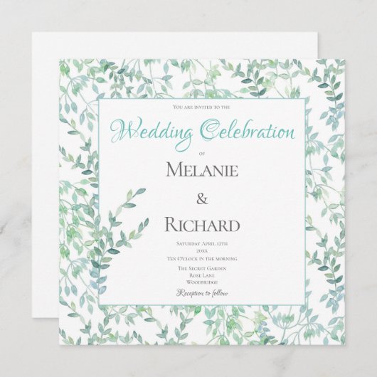 Uitnodiging tot lente-groene olievlek (Voorkant / Achterkant)