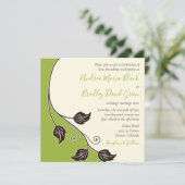 Uitnodiging tot lentegroen en ivoren bruiloft (Staand voorkant)