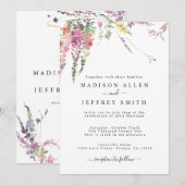 Uitnodiging tot lentemanje Wildflower Wedding (Voorkant / Achterkant)