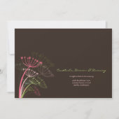 Uitnodiging tot lentes voor zoete roze dandelions (Achterkant)