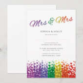 Uitnodiging tot lesbiennes met Gay Pride-regenboog (Voorkant / Achterkant)